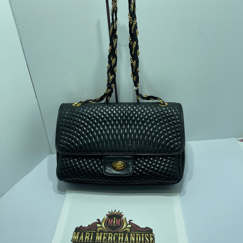 Bally Quilted Leather Shoulder Bag in Black. - Picture 10 of 16